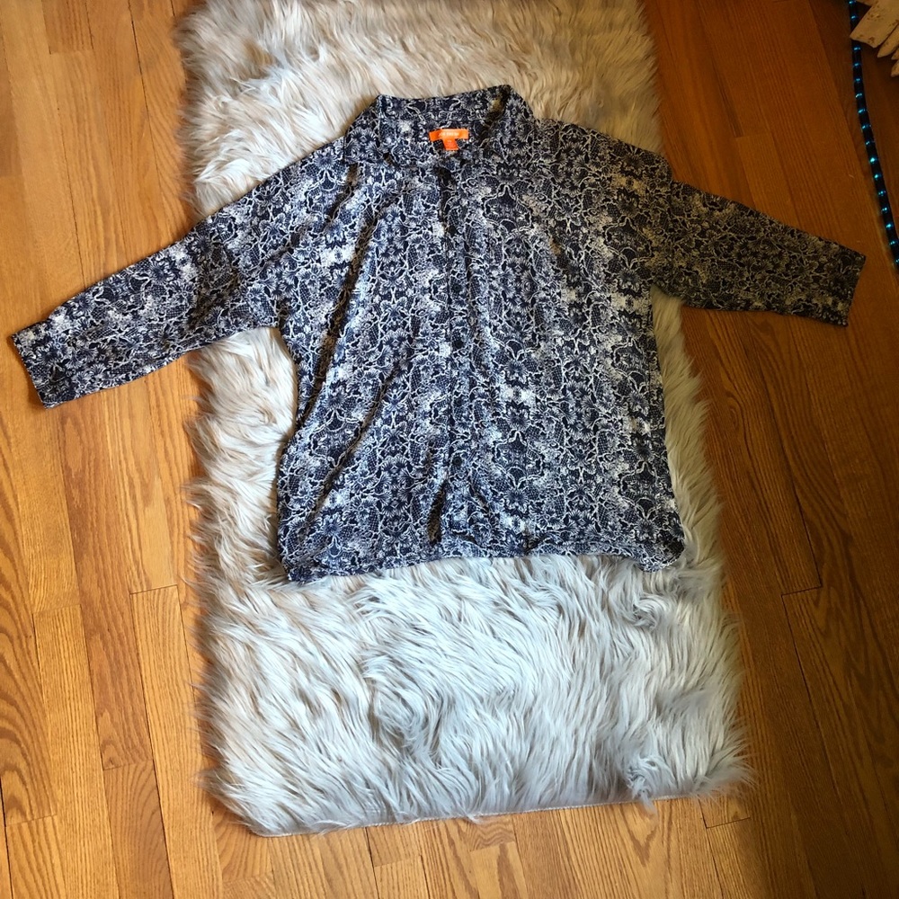 Joe Fresh semi sheer beautiful top 3/4 sleeve